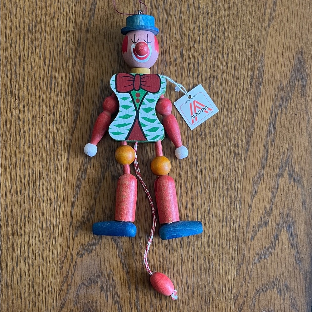 Vintage Austrian Clown Pull toy